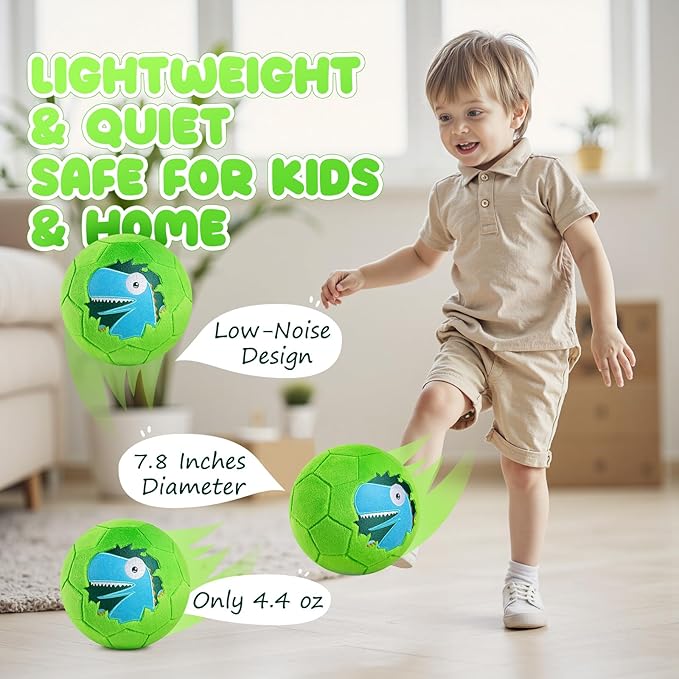 PlayZap Toddler Soccer Ball with Plush Cover, BPA Free - Size 3 Soccer Ball Soft Touch with Pump for Babies, Toddlers & Kids Ages 1-3 3-5 5-8 - Indoor Outdoor Toys Gift for Boys Girls' Birthday