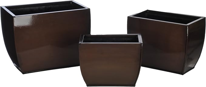 Gloss Brown 509 Zinc Vase (3 Sizes) - Set of 6 vases