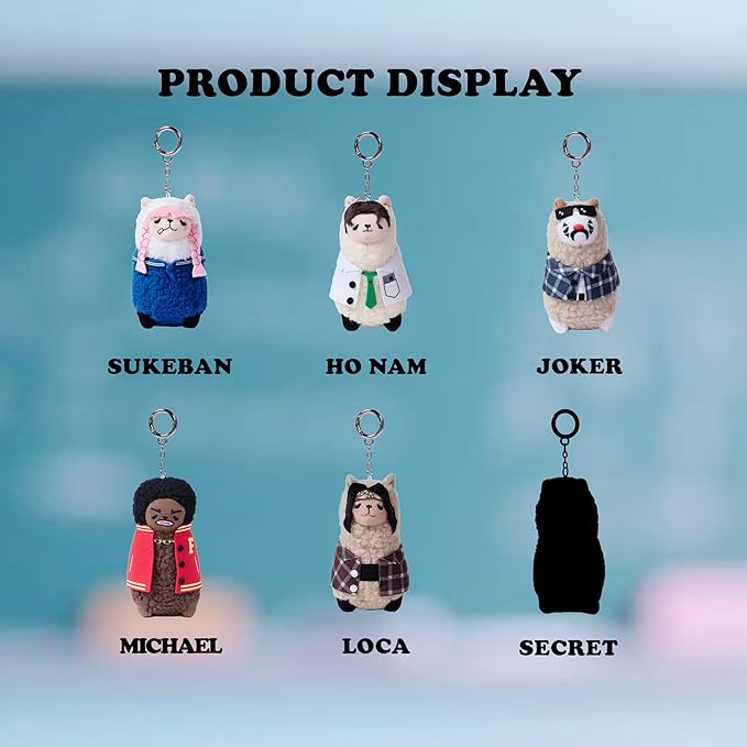 Urdu Blind Box,Alpaca Wild Youth Series Plush Keychain Blind Box Figures,Random Design Action Figures Collectible Toys Home Decorations, Holiday Birthday Gifts,Single Box