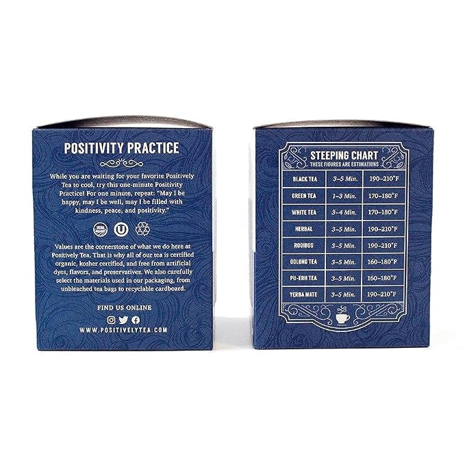 Organic Positively Tea Company, Masala Chai Black Tea Bags, 20 Count