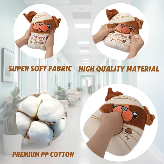 Get Well Soon Plush Dog – Injured Bulldog Stuffed Animal Adorable Bandages, Perfect Get Well Gift for Bulldog Lovers 9 Inch