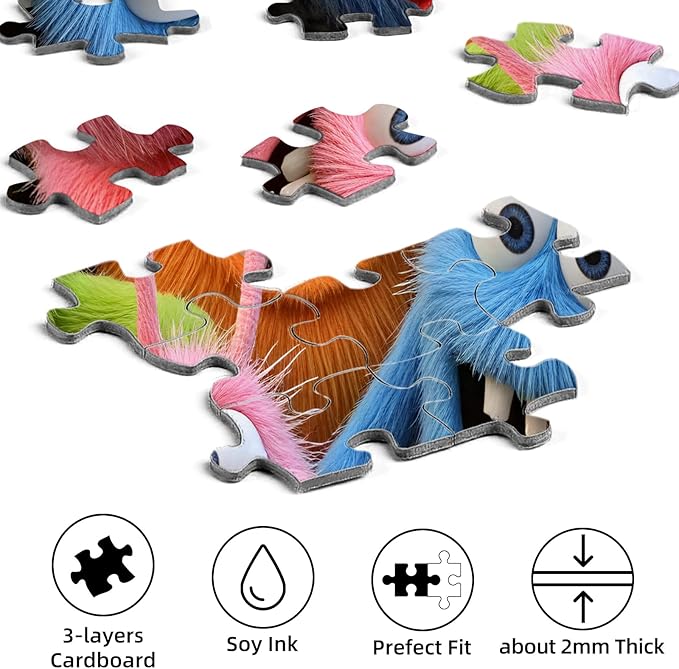 Sutinban Colorful Monster 1000 Piece Puzzle for Adults, Funny Prank Unique Halloween Jigsaw Puzzles for Kids & Adults & Teens, Coolest Adult Puzzle 1000 Pieces, Home Decor Great Gift for Family&Friend