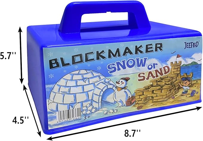 JEEFUD Snow Block Maker, Sand Castle Mold, Beach Snow Building Kit Toys for Kids, Winter Outdoor Toys 2 Pack (Blue&Red)