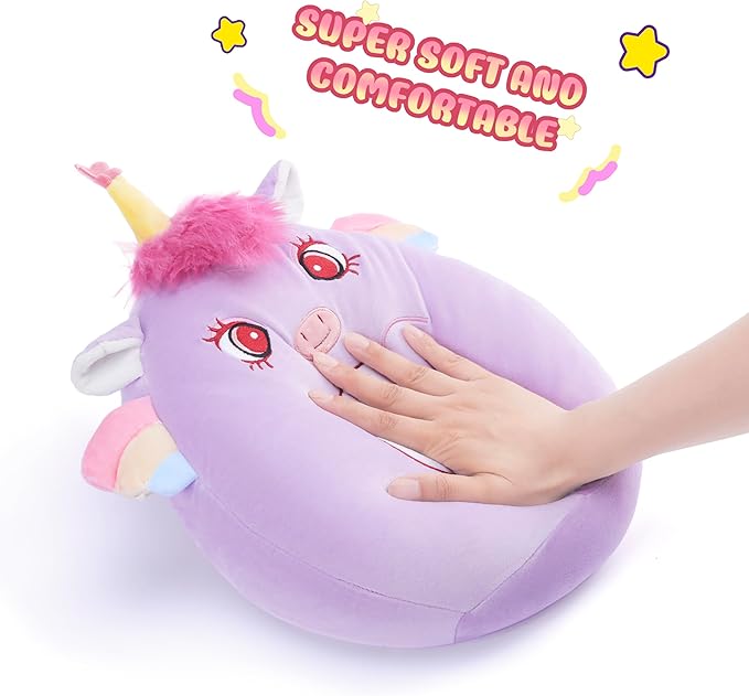 Original 14-Inch Unicorn Pillow Plush Stuffed Animal Toy,Big Size Soft Cute Fat Cuddle Huggable Adorable Plushy Toys,Gift for Kids