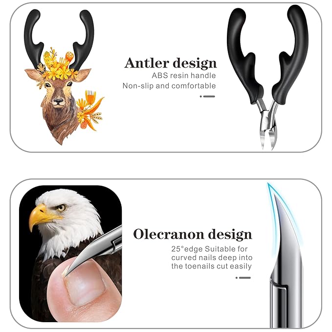 RIMEI Toenail Clippers, Professional Thick & Ingrown Nail Clippers for Men & Seniors, Podiatrist Recommended, Pedicure Clippers Toenail Cutters, Stainless Steel Sharp Curved Blade Grooming Tool