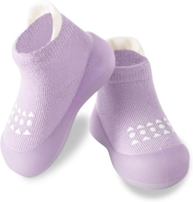 Hstyle Baby Sock Shoes Toddler Walking Shoes Infant Non-Slip Slippers Soft Rubber Sole Sneakers for Baby Boys Girls