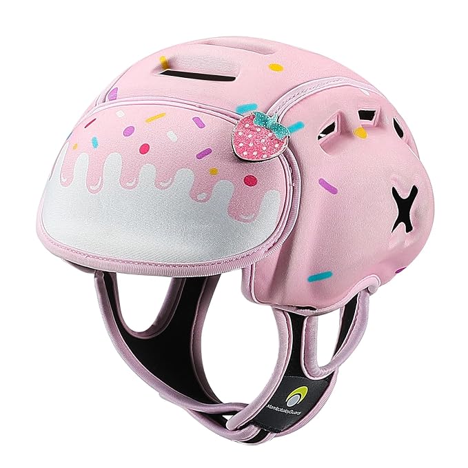 Baby Head Protector Baby Helmet for Crawling and Walking - No Bumps and Soft Safety Peak - Ultra Light and Adjustable Baby Head Protector Suitable for Babies 6-24 Months-Sweet