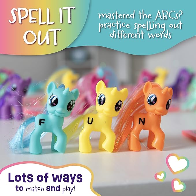 Skoolzy 41-Piece Unicorn Set for Girls Age 4-6 - ABC Learning and Letter Recognition Games for Kids 3-5