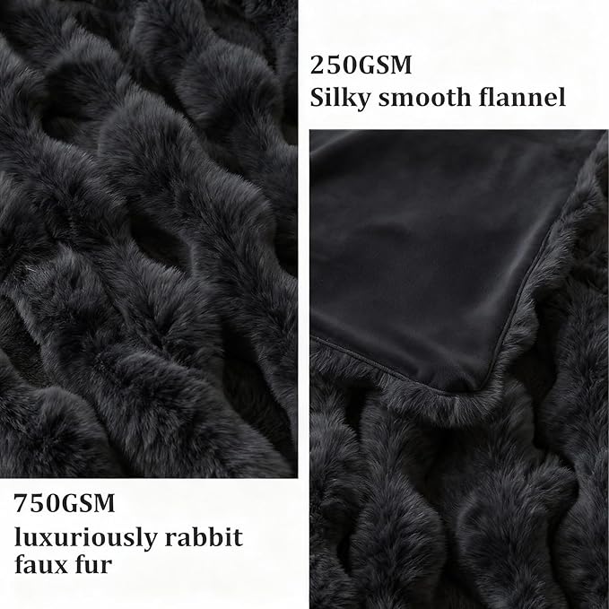 Faux Fur Twin Blanket for Couch, 1000 GSM Cozy Fuzzy Fluffy Soft Plush Thick Bubble Sherpa Blanket for Sofa Bedroom Living Room, Mothers Day Birthday Gifts for Women Home Decor