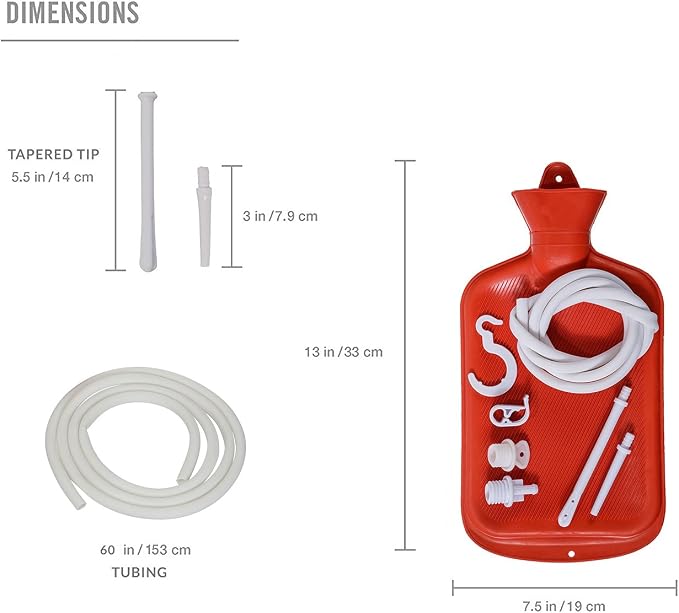 Rubber Enema Bag Kit for Colon Cleanse for Women Anal Douche Bag Enema Cleaner Hot Water Bottle (2 Quart)