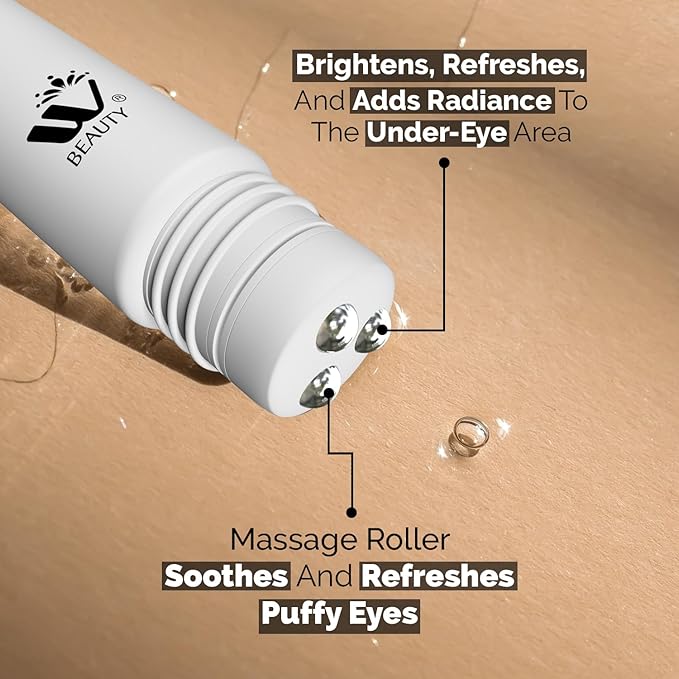 WBM Eye Cream with Metal Roller | Anti-Aging Eye Treatment for Dark Circles, Puffiness & Wrinkles | Hyaluronic Acid, Retinol & Niacinamide | Hydrating & Cooling Under Eye Cream | 20ml