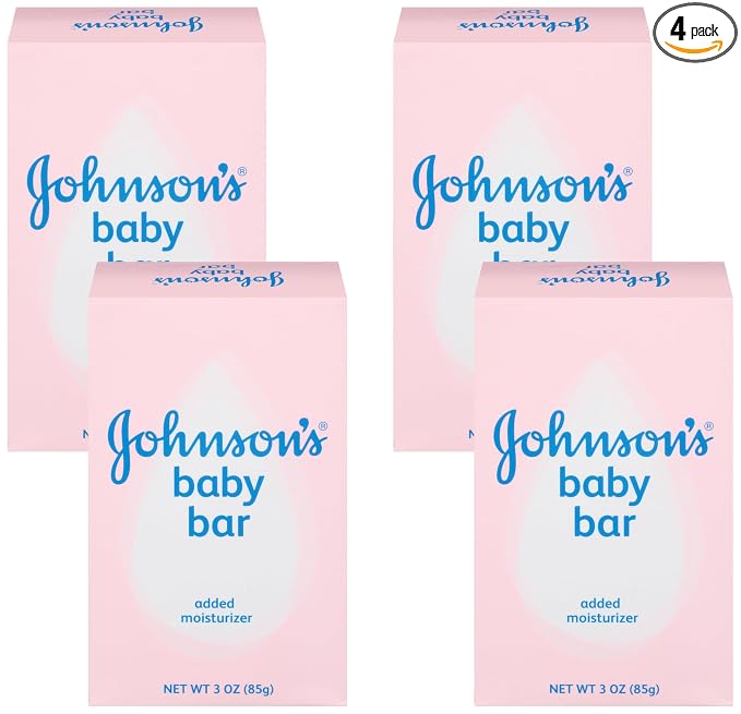 Johnson's Baby Soap Bar Gentle for Baby Bath and Skin Care, Hypoallergenic, 3 Ounce (Pack of 4)