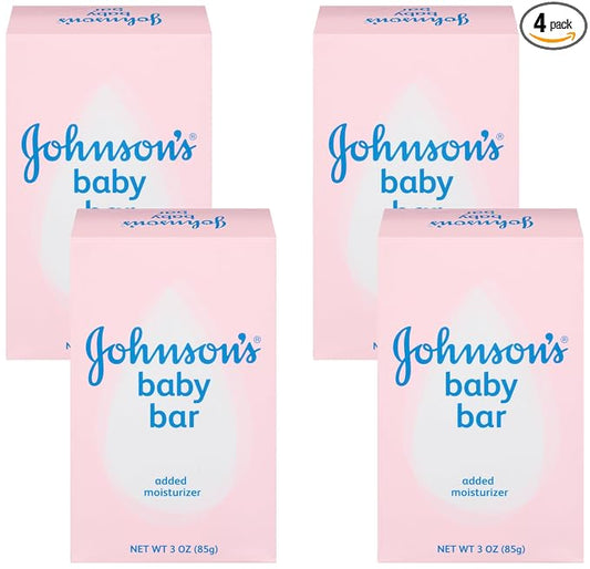 Johnson's Baby Soap Bar Gentle for Baby Bath and Skin Care, Hypoallergenic, 3 Ounce (Pack of 4)