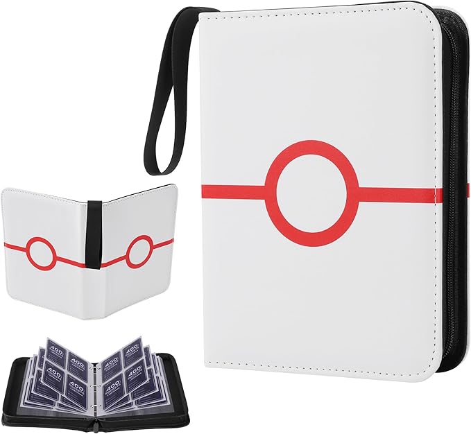 Card Binder 4 Pocket, Trading Card Binder With 50 Removable Sleeves, Portable Card Collection Binder for Standard Cards