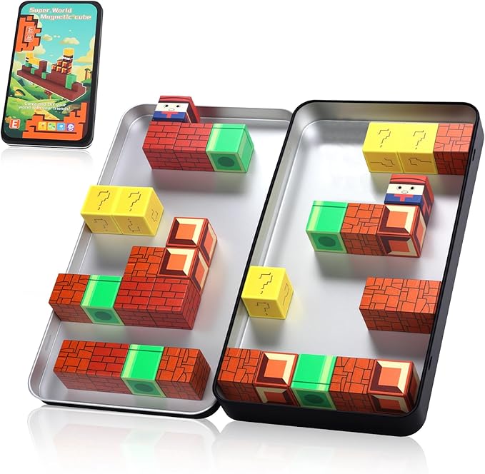 Mini Magnetic Blocks with Portable Iron Storage Box - Travel Magnet Building Block for Kids, STEM Construction Toys for Ages 3+, Educational Learning Toy Gift for Boys Girls