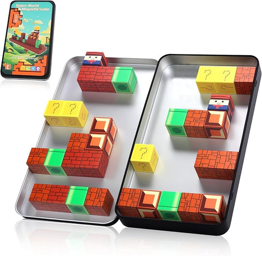 Mini Magnetic Blocks with Portable Iron Storage Box - Travel Magnet Building Block for Kids, STEM Construction Toys for Ages 3+, Educational Learning Toy Gift for Boys Girls