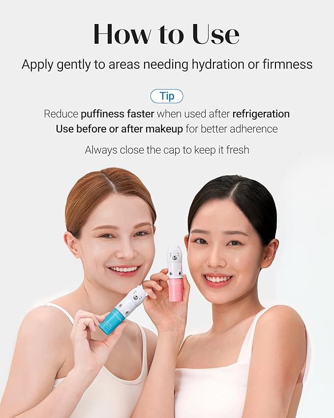 THESAEM Iceland Hydrating Eye Stick Bundle - 2 Pack (Hydrating + Collagen) 0.38 oz each - Cooling Balm for Dark Circles, Puffiness & Wrinkles - Under Eye Treatment with Niacinamide & Collagen