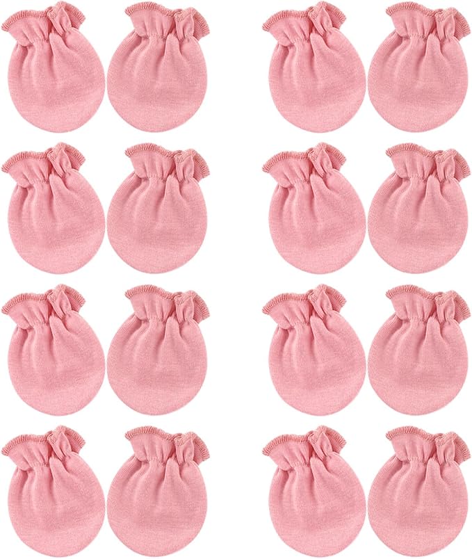 BQUBO Newborn Infant Toddler Mittens No Scratch Cotton Elastic Wrist Gloves Hypoallergenic for 0-6 Months Baby Boys Girls