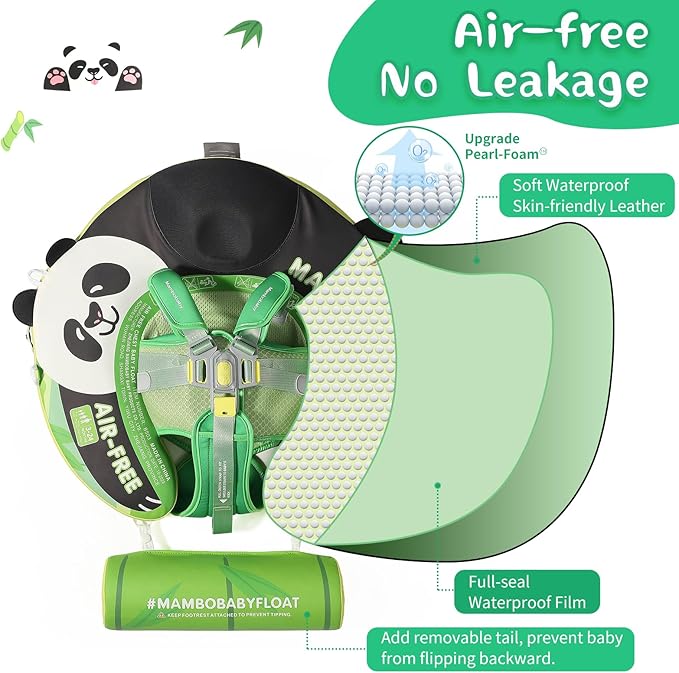 Baby Floats for Pool with Canopy Removable Sun Protection Canopy Mambobaby Float Non Inflatable Upgrade Add Tail Avoid Flip Waterproof Skin-Friendly Infant Swim Float 3-24 Months