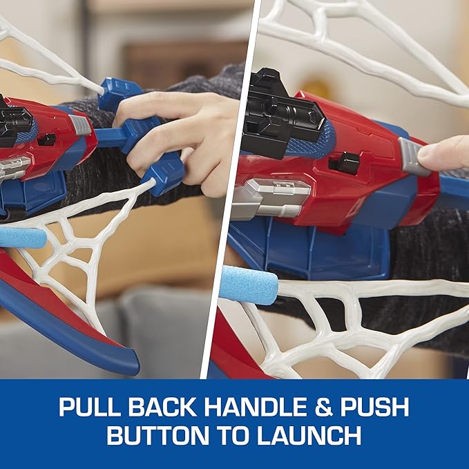 Marvel Spider-Man Web Shots Spiderbolt NERF Powered Blaster Toy, Fires Darts, 3 Darts, Kids 5+ Years (Amazon Exclusive)