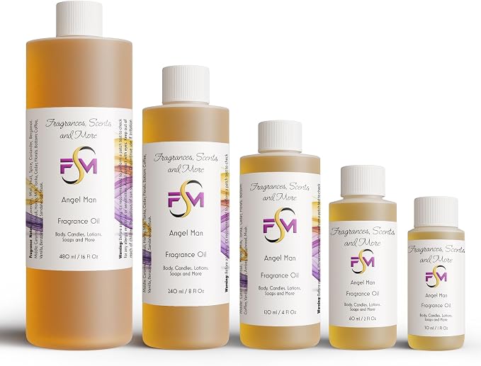 Angel Man Fragrance Oil - 3 Bottles 0.17 Fl Oz Glass Roll On (5ml)