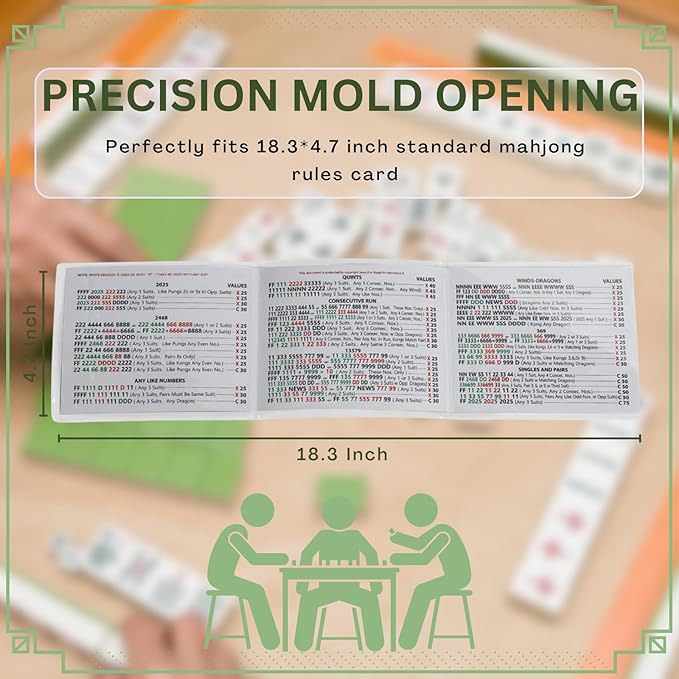 2025 Mahjong Card Sleeve, 3PCS Mahjong Card Protector Cover Clear Plastic Sleeves for Mah Jongg Scorecard Durable Mah Jong Gifts Suit for Large Print Size 6 1/8" x4 3/4"(90% Transparent)