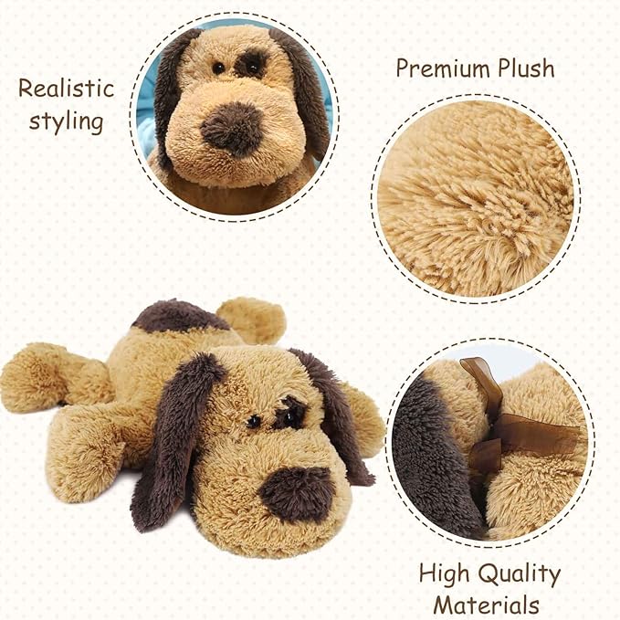 Floppy Stuffed Dog Puppy Plush Toy, Huggable Beagle Labrador Retriever Stuffed Animal Dogs for Kids Girls Boys Baby Birthday Gift, 20 inch, Brown
