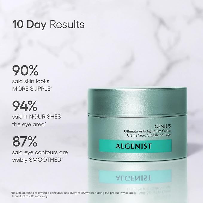 Algenist GENIUS Ultimate Anti-Aging Eye Cream - Firming Under Eye Cream with Vegan Collagen + Microalgae Oil - Helps to Visibly Plump, Smooth and Restore Radiance To Delicate Eye Area (15ml)