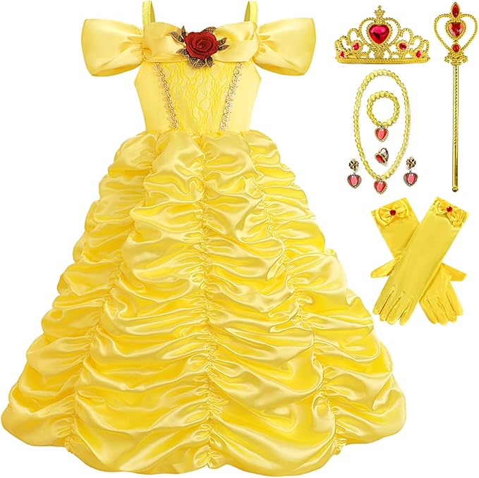 TYHTYM Princess Dress Up for Girls Costume Cosplay Fancy Toddler Halloween Birthday Party Kids