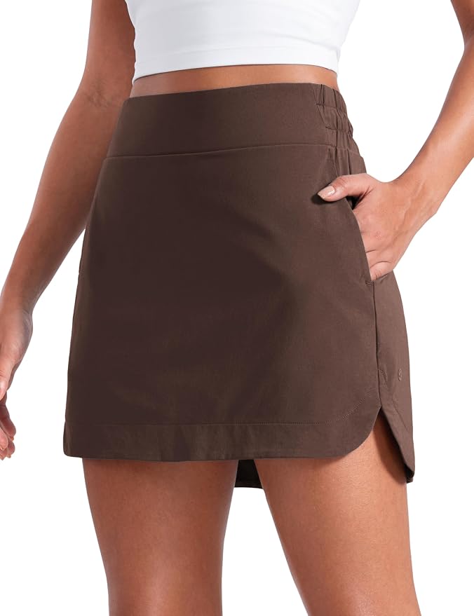 CRZ YOGA High Waisted Dolphin Golf Skirt | Built-in Shorts with Pockets, Quick-dry, Tennis, A Line, Mini, Skort for Women
