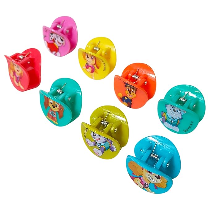 LUV HER Paw Patrol Girls Butterfly Hair Clips - 8 Cute Hair Clips with Small Soft Claw, Clips for Every Occasion - Multi Color with Your Favorite Paw Patrol Characters - Ages 3+