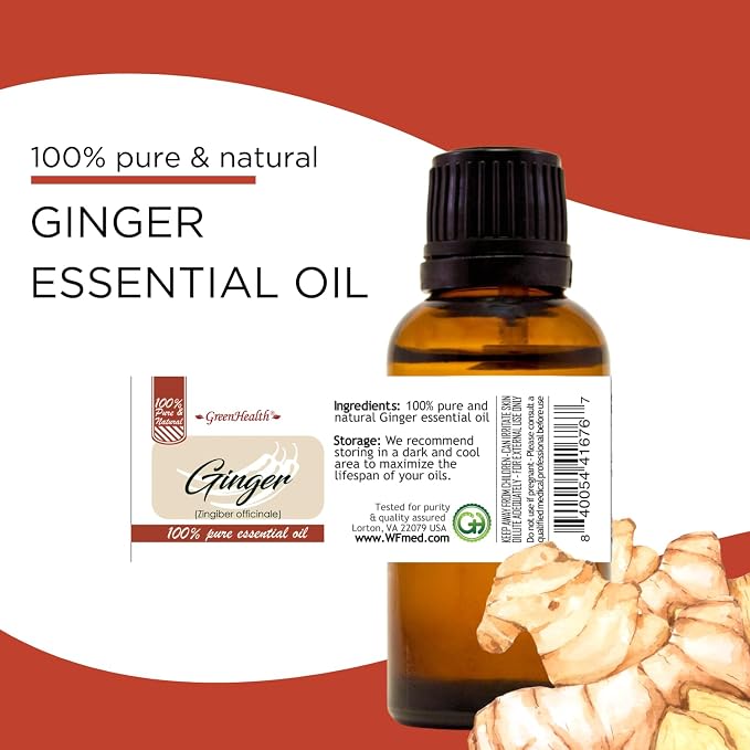 GreenHealth Essential Oil 15 ml – 100% Pure Essential Oil (Ginger)