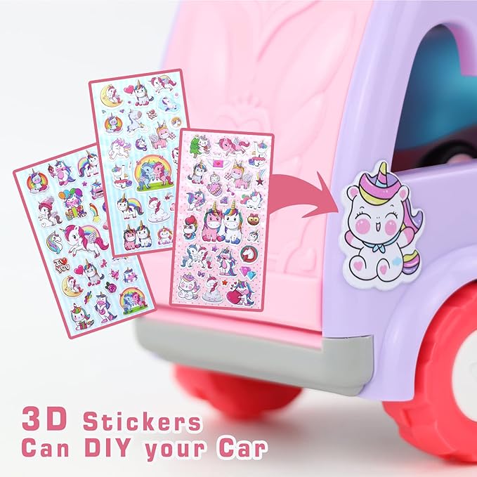 7 in 1 Carrier Truck Cars for Toddlers 1-3,Unicorn Car with Lights & Music,Toddler Girl Toys Age 2-4,Toys for 1 2 3 Year Old Girl Gifts Birthday for Baby Girls