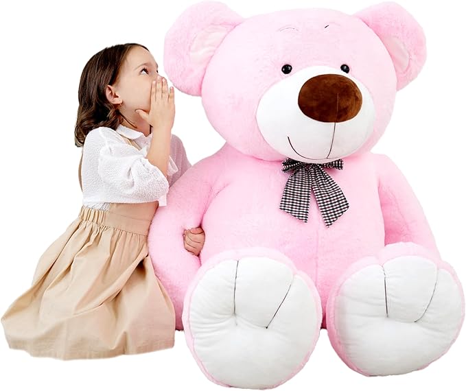 40 Inch Giant Teddy Bear Stuffed Animal, Big Teddy Bear Plush, Birthday Christmas Valentine's Gift for Girlfriend & Kids, Pink, 4.5 lbs