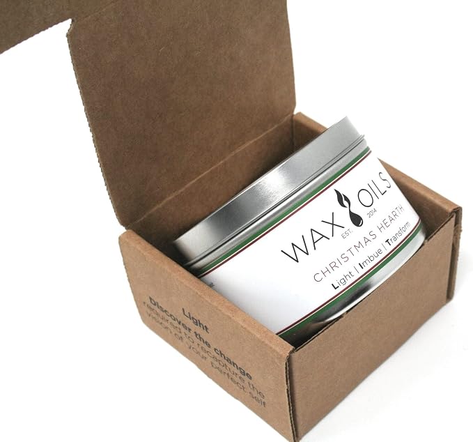 Wax and Oils Soy Wax Aromatherapy Scented Candles (Christmas Hearth) 8 Ounces. Single