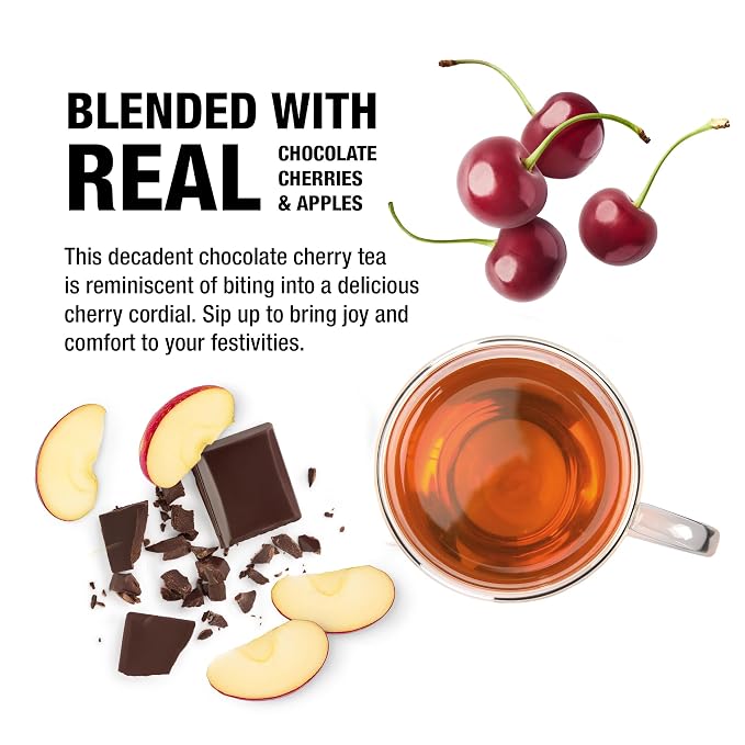 Tiesta Tea - Merry Cocoa Cherry Loose Leaf Tea, Chocolate Cherry Herbal Blend, Non-Caffeinated, Brew Hot or Iced, Refillable Tin Can, Makes up to 50 Cups, 4 Ounce