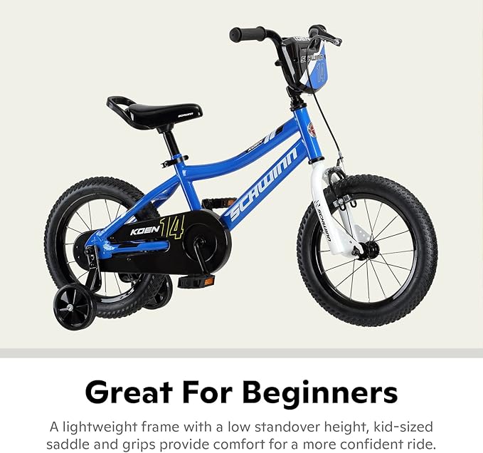 Schwinn Elm and Koen Bike or Balance Bike, 12-18 Inch Bike for Kids Ages 2-13, Black, Blue, Red, Teal, Pink or Purple, SmartStart Ergonomic Design, Adjustable Seat Grows with Child, Training Bicycle