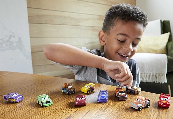 Mattel Disney and Pixar Cars Mini Racers Set of 10 Mini Die-cast Toy Cars, Derby Racers Series, Collectible Vehicles