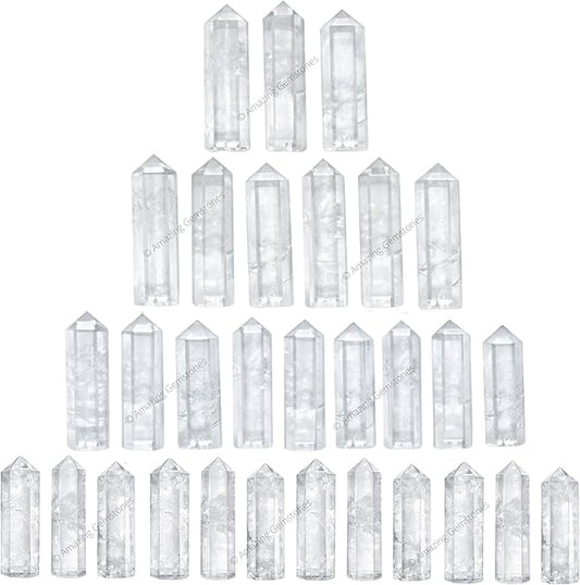 Amazing Gemstone Crystal Points Bulk Healing Crystals & Stones - Premium Single Terminated Healing Wand Point Bulk Crystals for Crafts, Crystal Grid, DIY Work