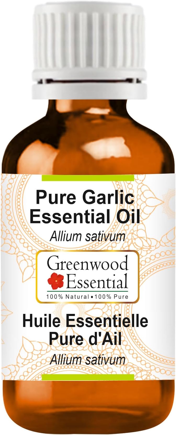 Greenwood Essential Garlic Essential Oil (Allium sativum) Pure | Non-Sticky | Non-Greasy | Lightweight | Men & Women | All Skin Types | Steam Distilled 15ml (0.50 oz)