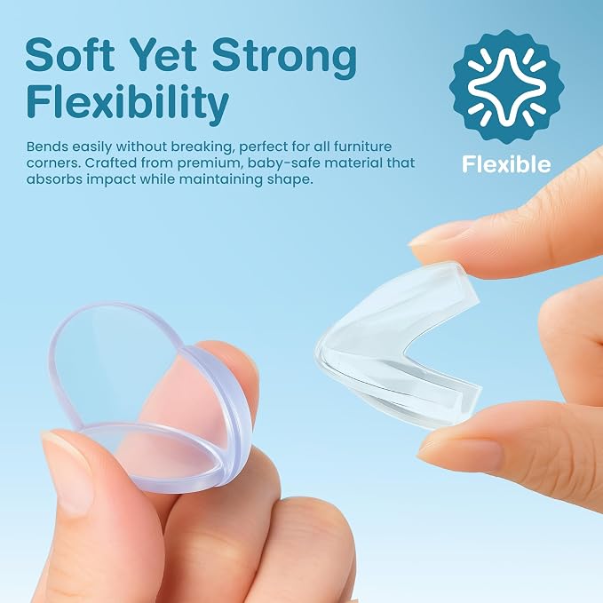 20 Pcs L & Ball Shape Corner Protector Combo Pack for Baby Proofing – 10 L-Shape (4cm) & 10 Ball Cushions (3cm) Clear Edge Safety Bumpers for Sharp Table Corners & Furniture