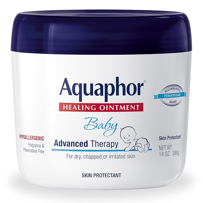 Aquaphor Baby Healing Ointment - Advance Therapy for Diaper Rash, Chapped Cheeks and Minor Scrapes - 14 Ounce (Pack of 1) Jar