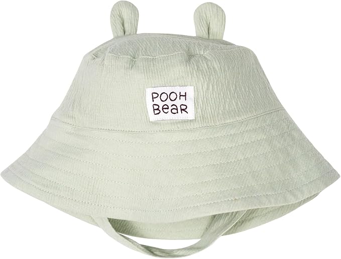 Disney Winnie the Pooh Baby Short Overalls, T-Shirt & Hat 3 Piece Outfit Set Newborn to Infant Sizes (0-24 Months)