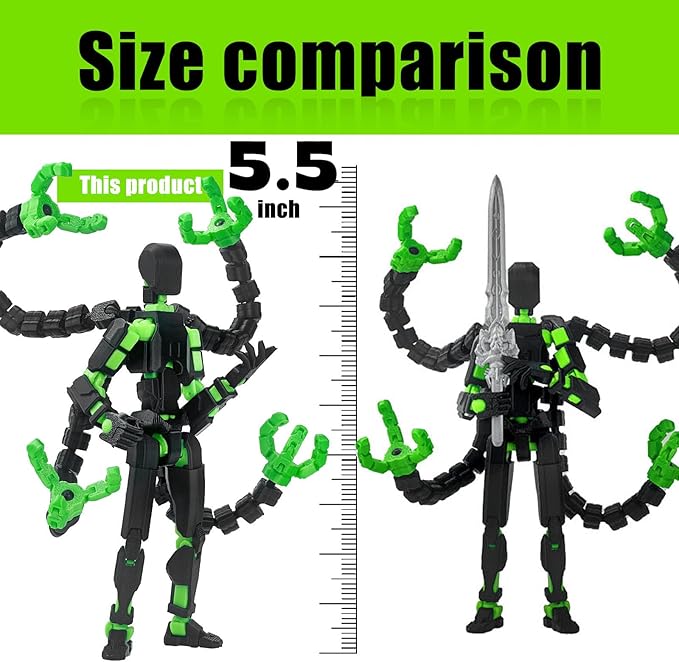Assembly Completed T13 Action Figure 3D Printed Multi-Jointed Movable T13 Nova 13 Robot 13 Action Figure Desktop Decorations for Game Lovers