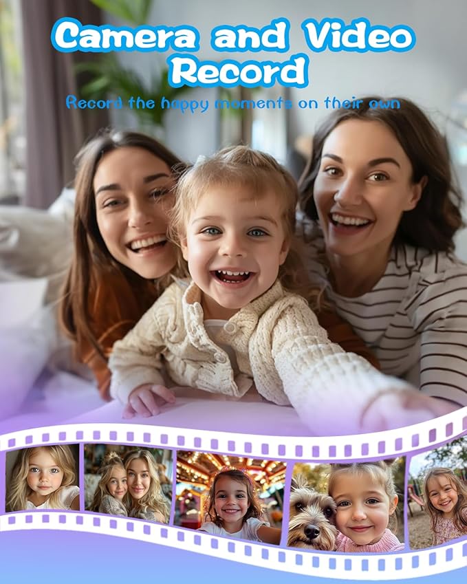 MOMILLA Toys Kids Smart Phone, Birthday Gifts for Girls, Kids Phone with 3.97" Touchscreen, 16 GB Mini Play Cell Phone, Toddler Toys for Girls Age 3 4 5 6 7 8 9 10 Years Old (Front Camera Only)