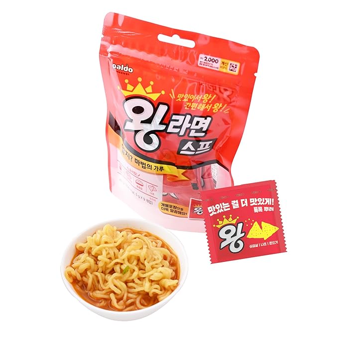 Korean Ramen Flavor Packets 18 Count 2 Pack - Authentic Ramyeon Seasoning Powder, Korean Ramen Seasoning, Versatile Ramen Soup Base for Soups, Stir-Fries, Marinades, Spicy Savory Noodle Flavor