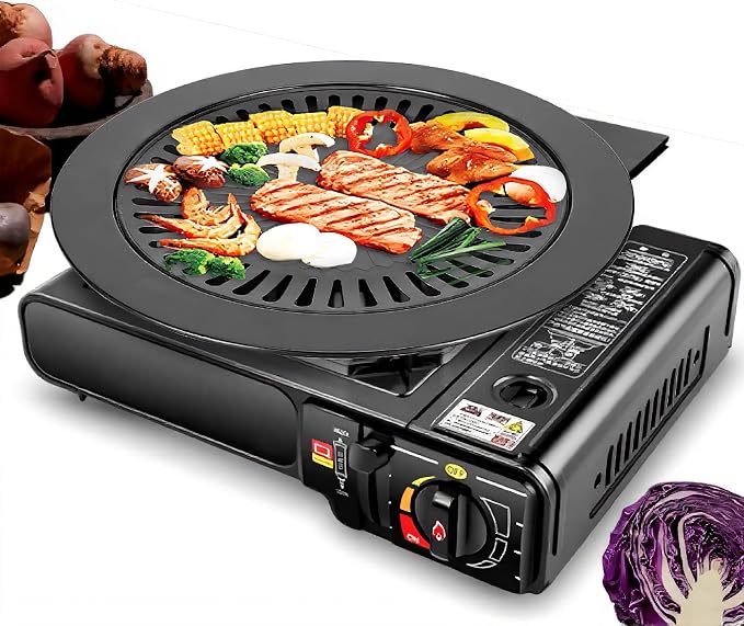 Korean BBQ Grill Pan Non stick Barbecue Plate for Indoor Outdoor Grilling, Bakeware for Home Camping