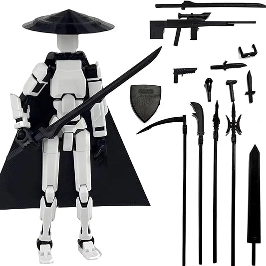 Already Assembled 8 inch T13 Action Figure,T13 Multi Jointed Movable,for Collectors Desktop Decorations Movability 3D Printed Toys (White)