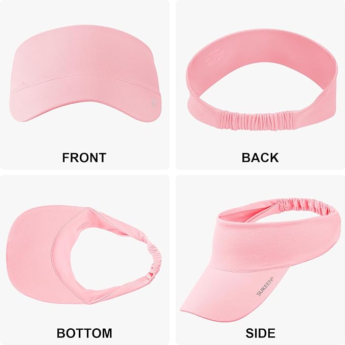 Sukeen Cooling Stretchy Sun Visor for Women Men UV Protection Cooling Hat | Lightweight quick-dry free size vizor with instant cooling, sports visor hat for golf, tennis, cycling, running, pickleball
