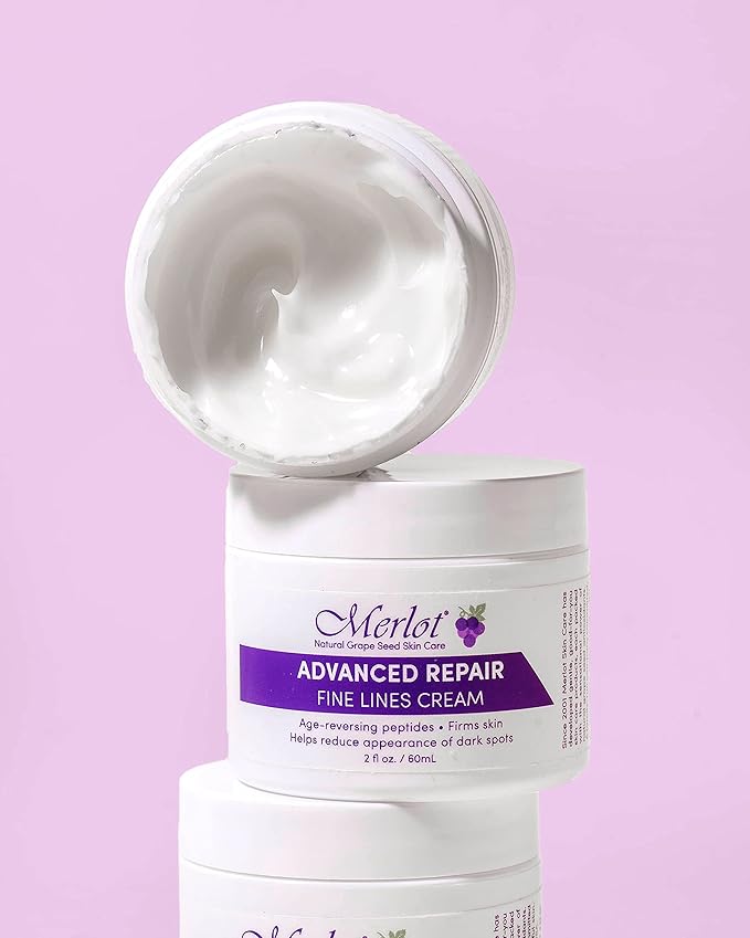 Merlot Fine Lines Eye Cream Advanced Repair with shea butter anti wrinkle peptides dark spot reducing moisture recovery for all skin types